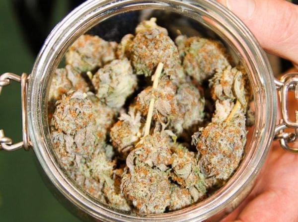 A jar of cannabis.