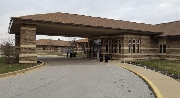 Front entrance of University Rehabilitation Center of C-U in Urbana, formerly the Champaign County Nursing Home.