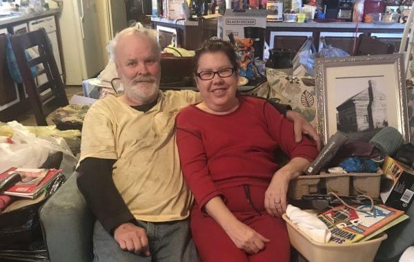 Dennis Pond and his wife Gay pose in their home in Casey County, Kentucky.