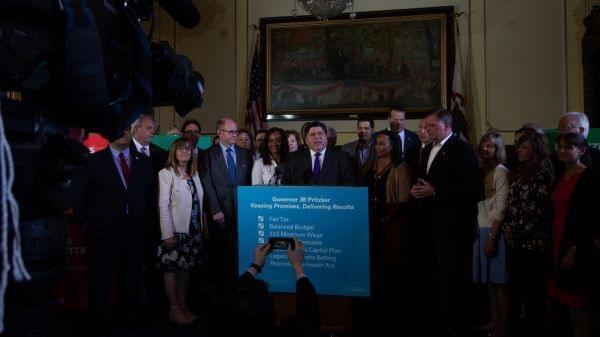Gov. J.B. Pritzker and state senators marked the end of the 2019 spring legislative session with a news conference.