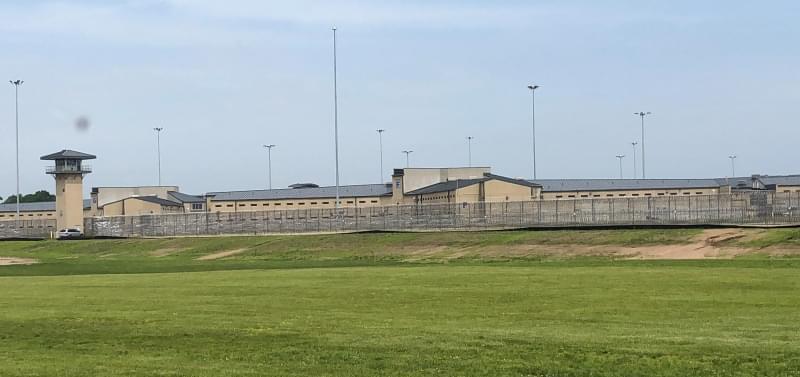 Exterior view of one of the main buildings at AUSP, Thomson, a federal maximum security facility.