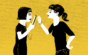 Illustration of fight over screen t