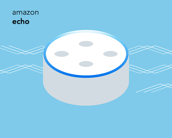 graphic image of an Amazon Echo device