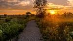 Sunset over Illinois Beach State Park in Zion, Ill.