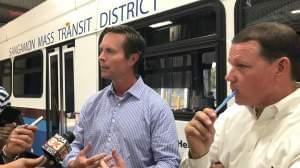U.S. Rep. Rodney Davis talks about responses to recent mass shootings in Springfield Wednesday. 