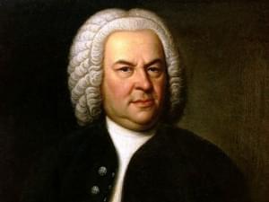 Johann Sebastian Bach (aged 61) in a portrait 