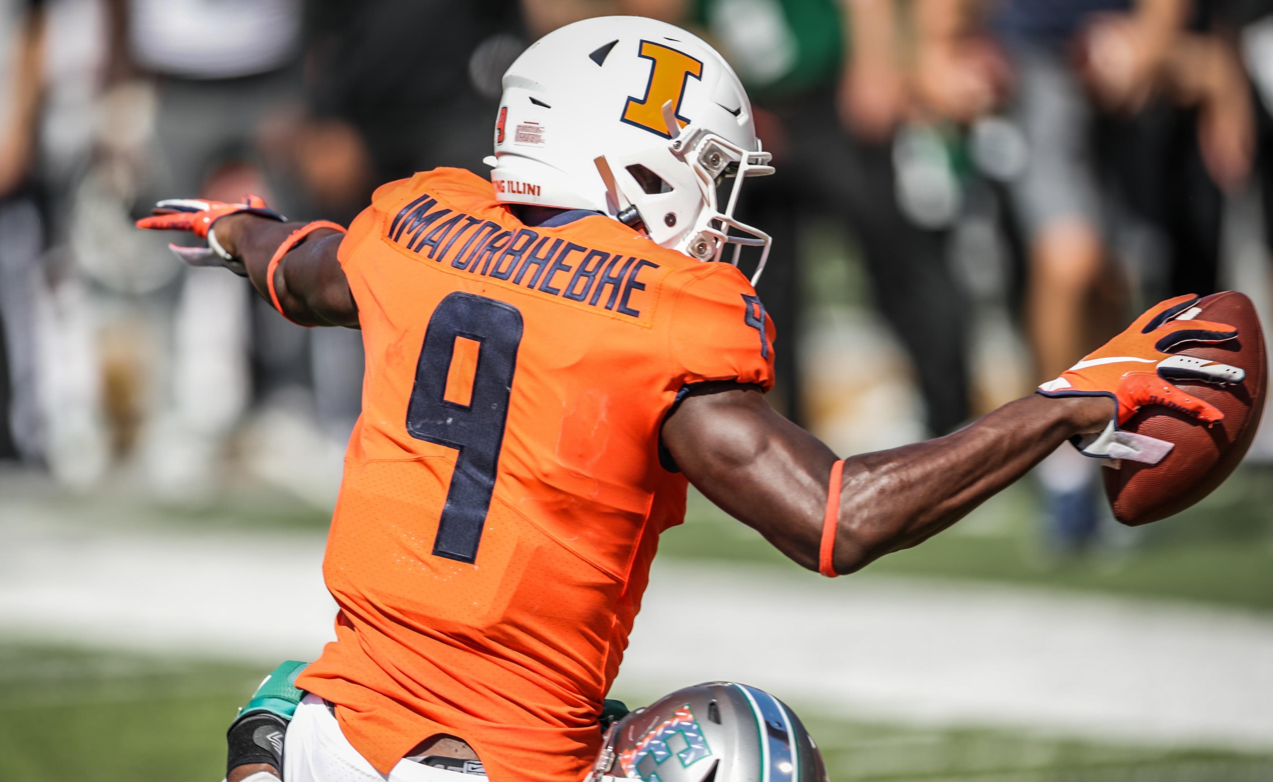 Illinois Wide Receiver Josh Imatorbhebhe.