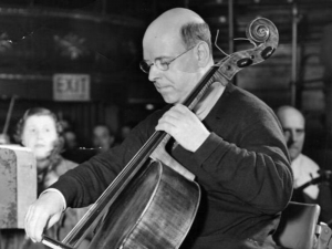 Picture of Pablo Casals playing the cello.
