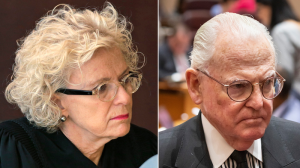 Illinois Supreme Court Justice Anne M. Burke listens to arguments at the Michael A. Bilandic Building in Chicago on Sept 10, 2013. Chciago Ald. Edward Burke at a Sept. 18, 2019, City Council meeting. 
