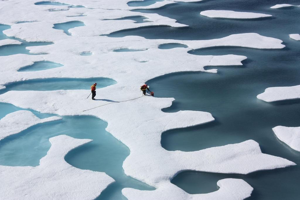 Scientists in the Artic Ocean
