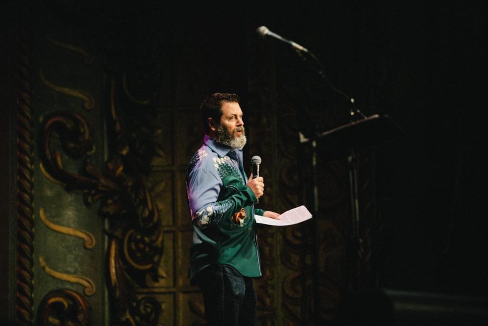 Nick Offerman on stage.