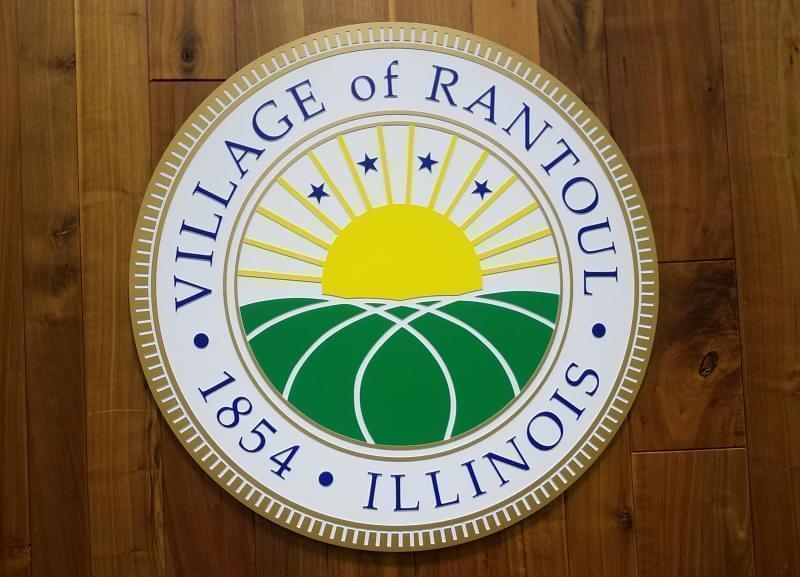 Rantoul village seal, displayed on the wall of the village boardroom.