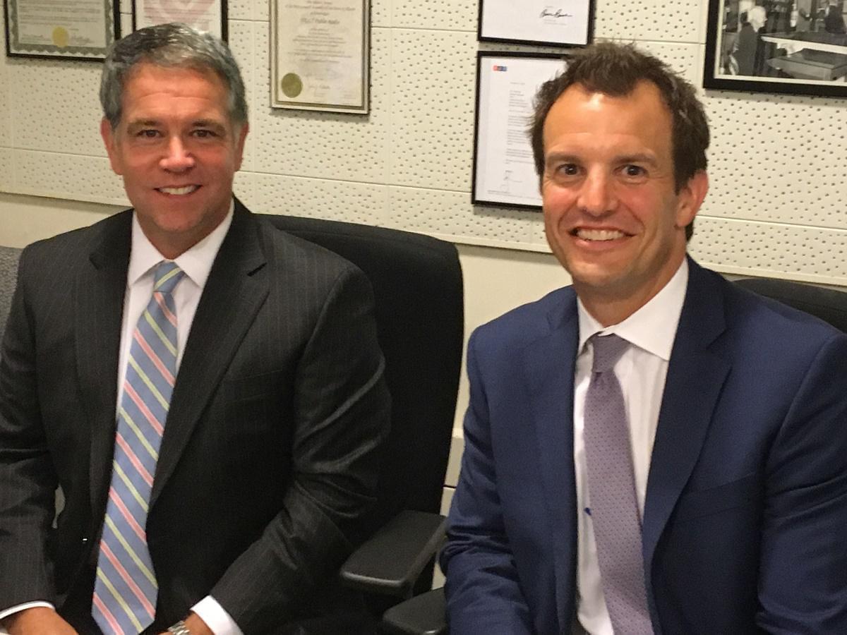 U.S. Attorney John Milhiser, left, and Assistant U.S. Attorney Adam Ghrist during a recent WGLT interview.