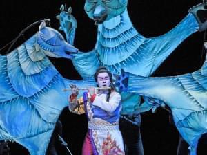 Performers in The Metropolitan Opera perform The Magic Flute on stage.