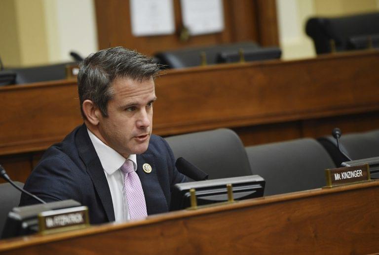 Rep. Adam Kinzinger, R-Ill., questions witnesses before a House Committee on Foreign Affairs hearing looking into the firing of State Department Inspector General Steven Linick, Wednesday, Sept. 16, 2020 on Capitol Hill in Washington.