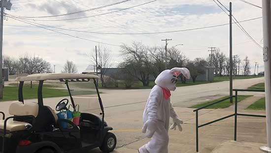 Angie Rouley delivers Easter baskets to homes on Easter Sunday
