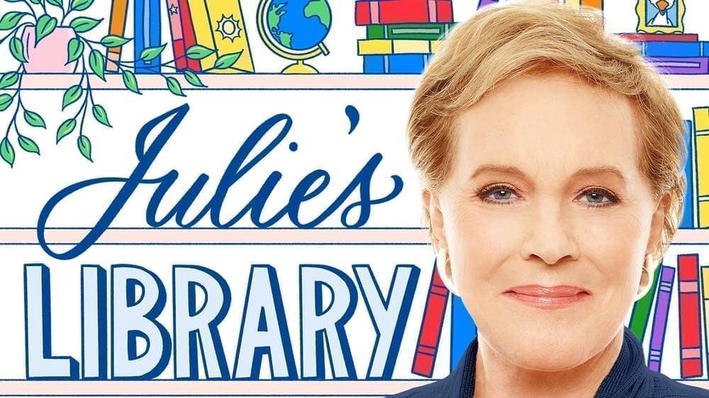 Picture of Julie Andrews with text Julie's Library