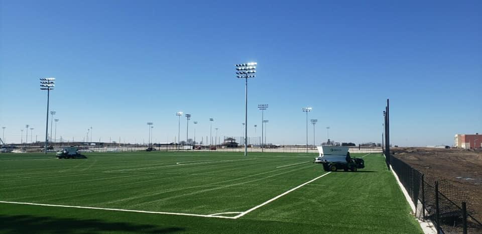 One of the soccer fields at the Rantoul Family Sports Complex, scheduled to open in April.