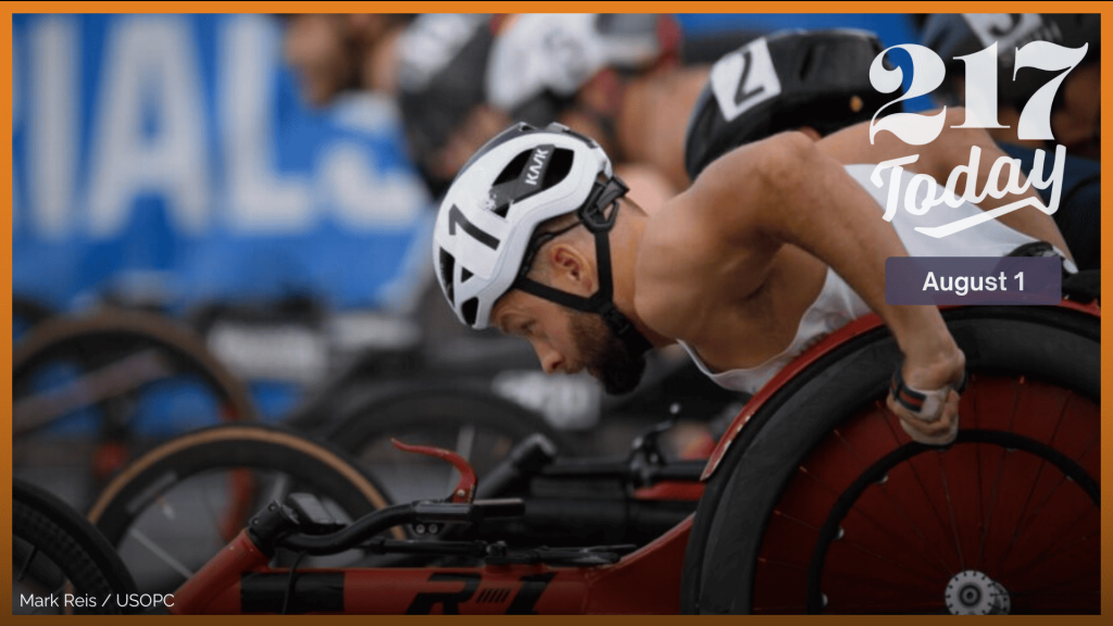 Brian Siemann prepares to race during the U.S. Paralympic Team Trials for Track and Field to qualify for the Paris 2024 Paralympics.