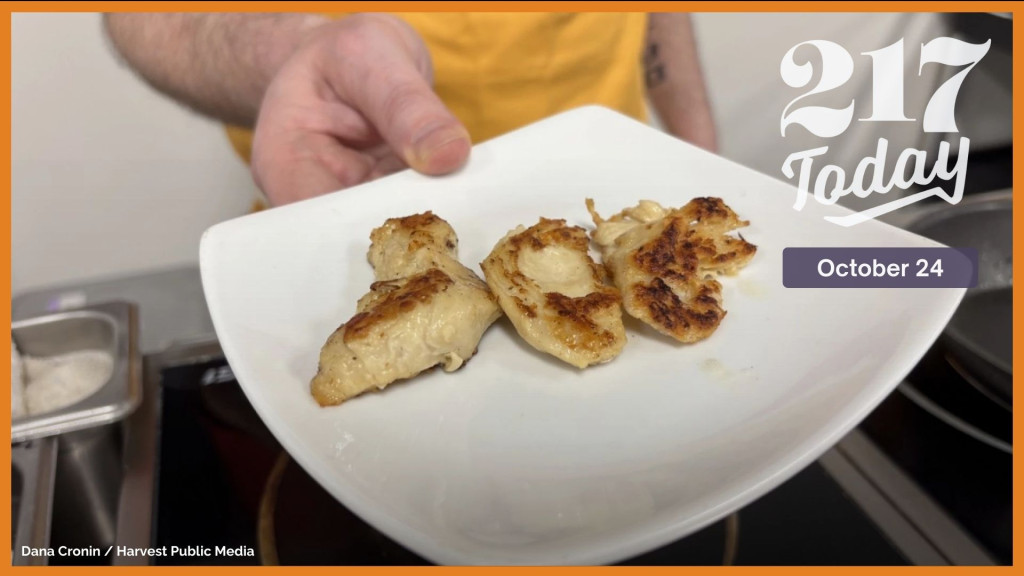 Chicken prepared at the GOOD Meat headquarters in Alameda, California that is partially made up of meat grown from chicken cells. Some states have banned the sale of cultivated meat.