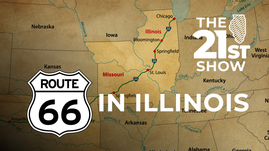 A map showing Route 66 throughout Illinois and Missouri