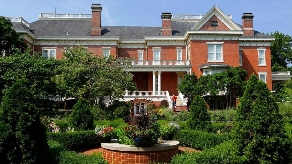 In this Aug. 28, 2014, file photo, landscaping is maintained at the Illinois Executive Mansion in Springfield, Ill. 