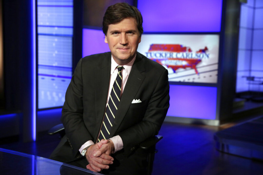 In this March 2, 20217, file photo, Tucker Carlson, host of 