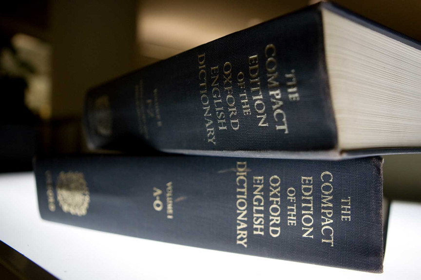 An Oxford English Dictionary is shown at the headquarters of the Associated Press in New York on Aug. 29, 2010. 