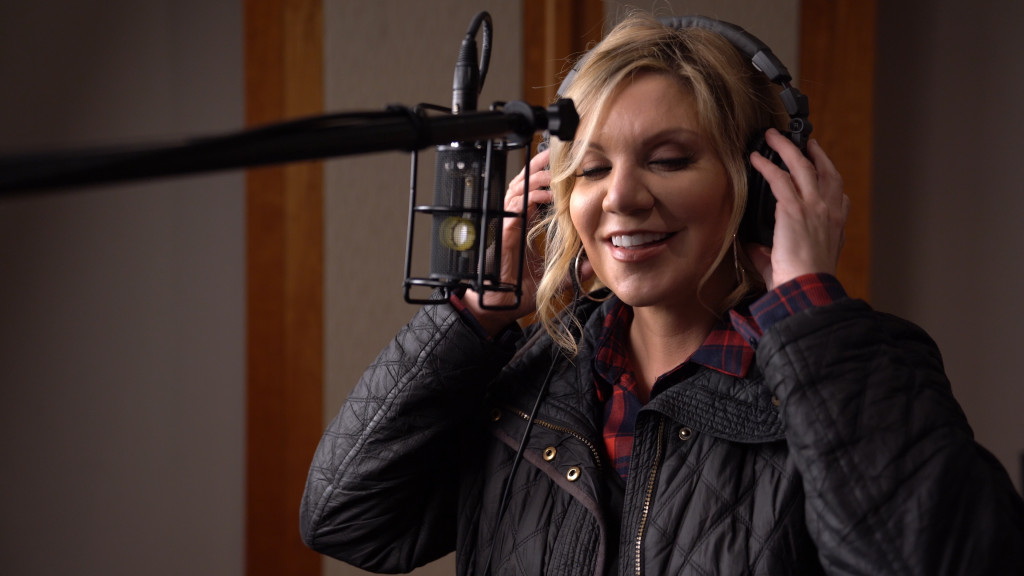 Photo of Alison Krauss in a recording studio