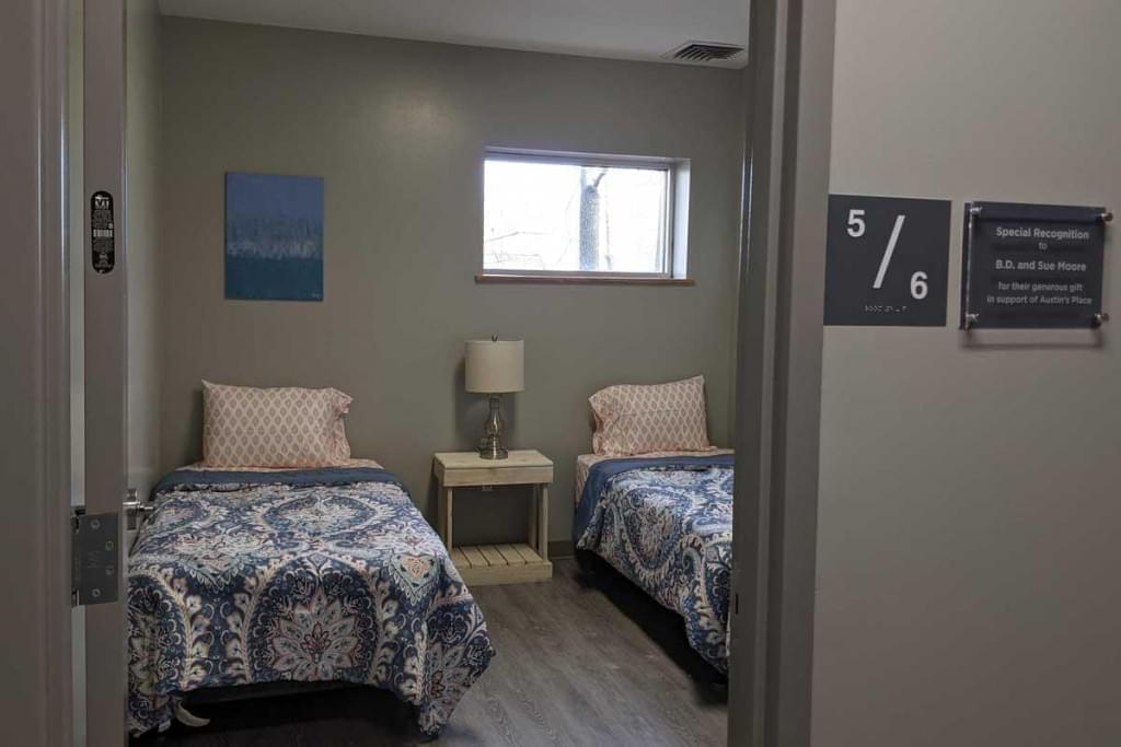 One of the rooms at C-U at Austin's Place, the new year-round emergency shelter for women in Champaign.