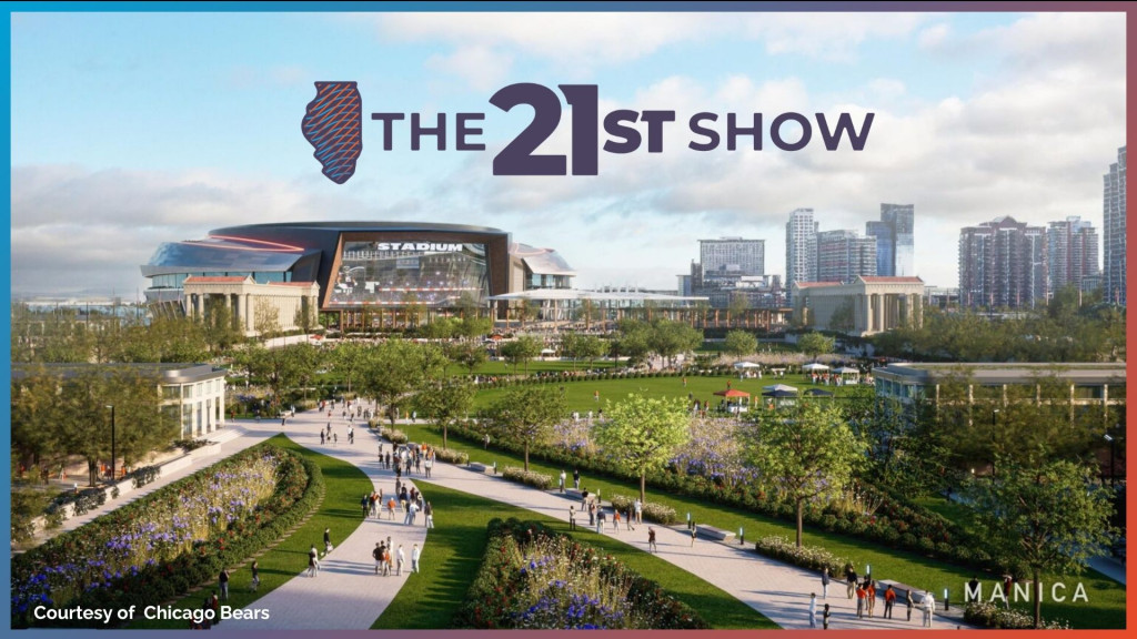 An artist rendering of the Chicago Bears’ stadium proposal