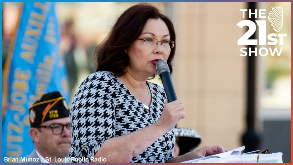 U.S. Sen. Tammy Duckworth, D-Illinois, speaks during a Veterans Day ceremony in November 2024 in downtown Belleville.