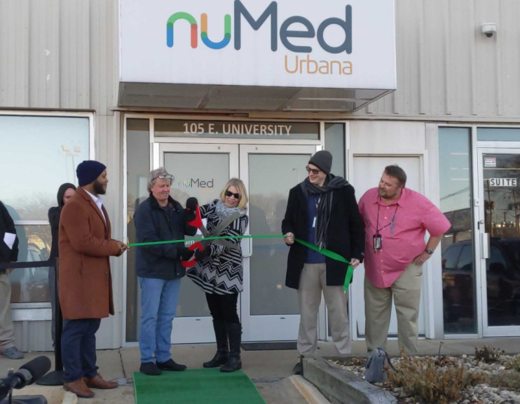 Urbana Mayor Diane Marlin performed a ribbon cutting ceremony at NuMed, a cannabis dispensary in Urbana, at 9 a.m. New Year's Day, 2020. Three years later, portions of the cannabis industry are struggling to gain traction.