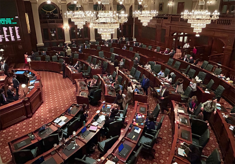 The Illinois House prepares to debate the state budget on Friday evening, May 26, 2023.