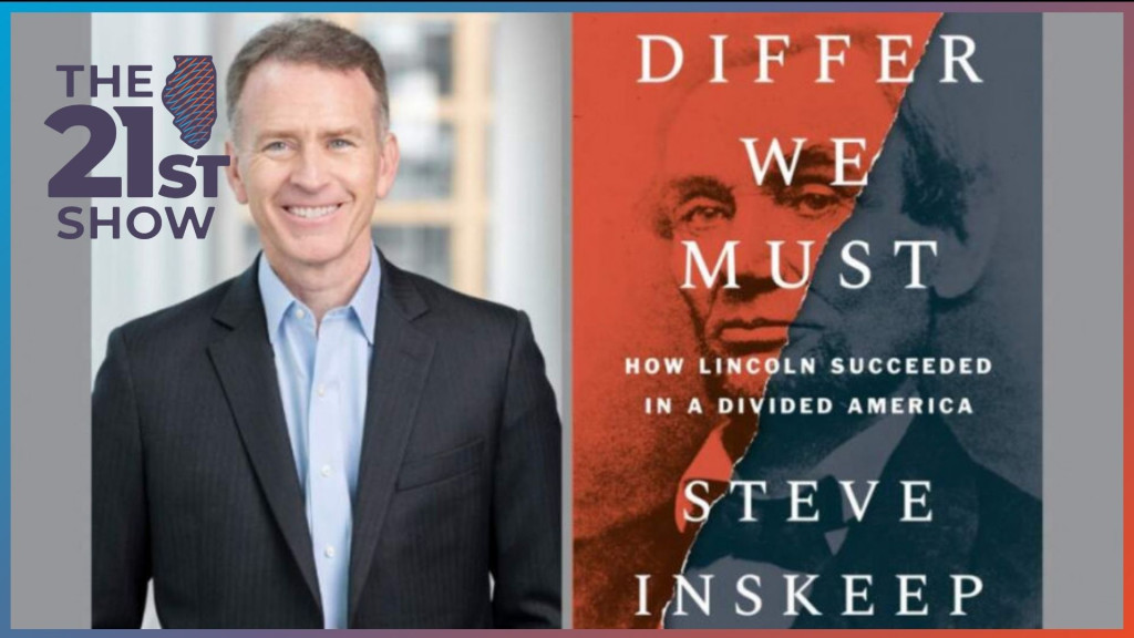 A photo Steve Inskeep and his book 