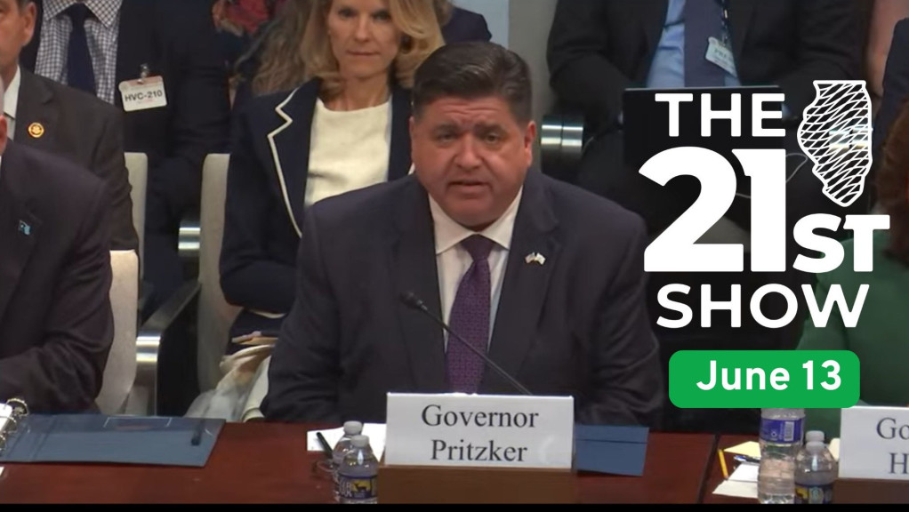 Gov. JB Pritzker appears at a US House committee on June 12, 2025.