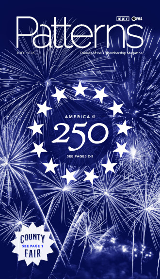 Fireworks and 13 stars circle text America @ 250, see pages 2-3 with a ribbon below promoting County Fair on page 1.