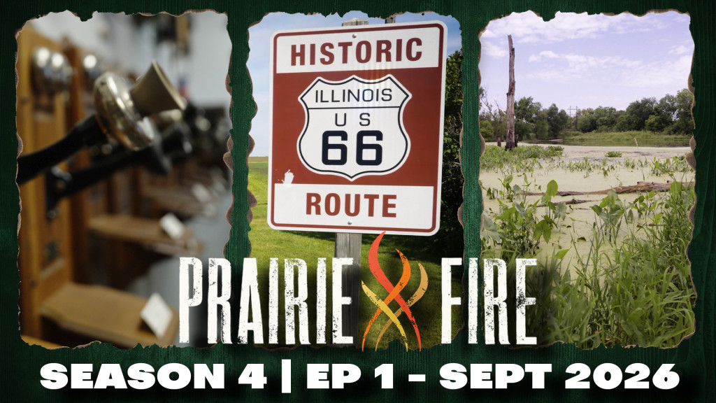 Old phones in a museum, Route 66 sign, wetlands and Prairie Fire Logo