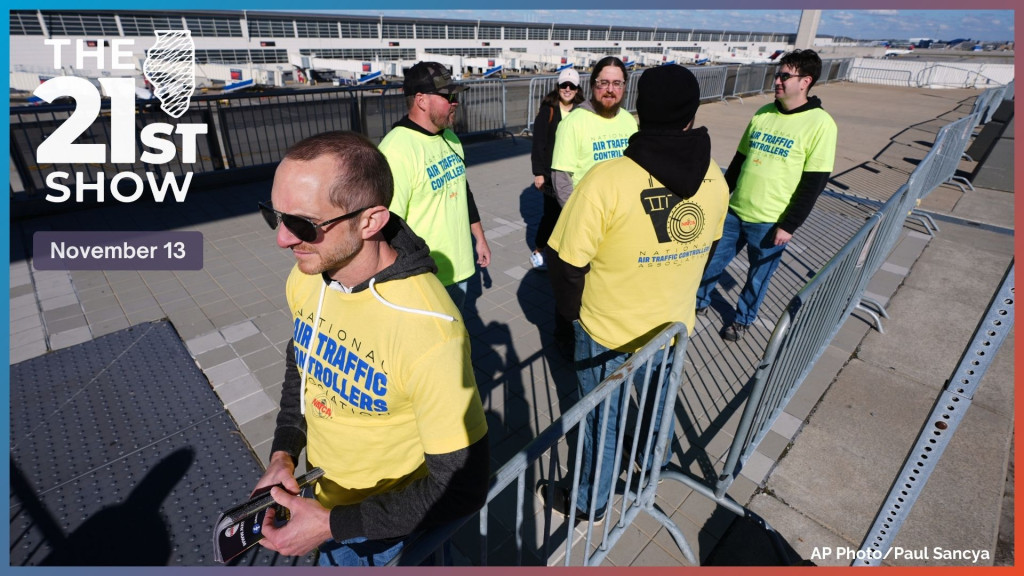 Air Traffic Controllers stand outside distributing leaflets explaining how the federal government shutdown is impacting air travel at Detroit Metropolitan Wayne County Airport Tuesday, Oct. 28, 2025, in Romulus, Mich. 