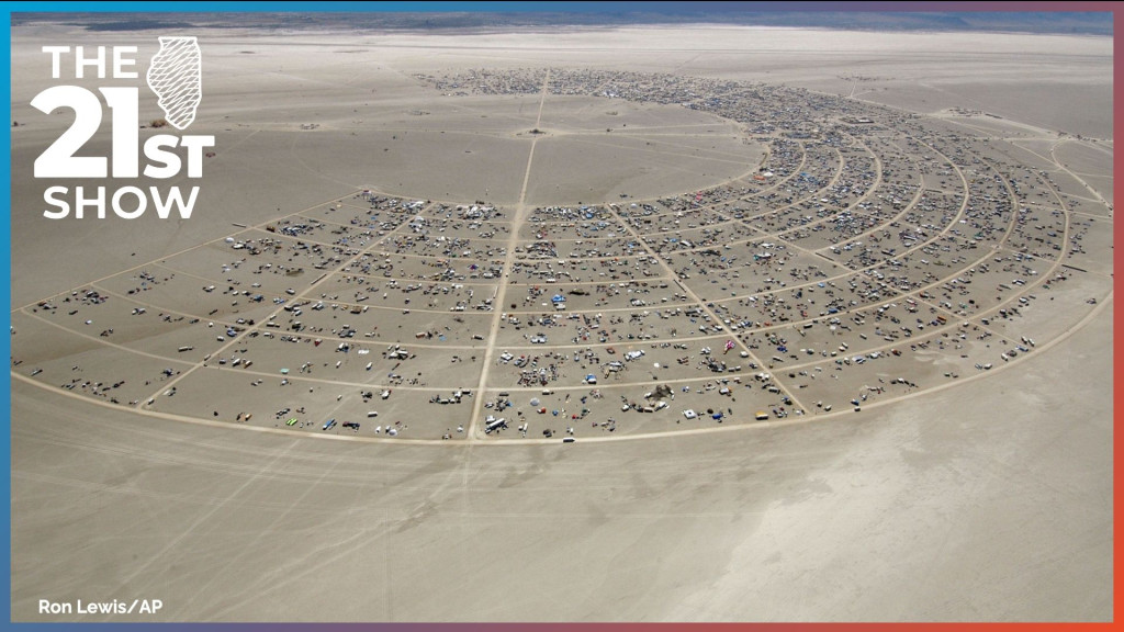 Black Rock City grows in the Nevada desert ahead of the Burning Man festival in this file photo from 2006. This year's event will include 