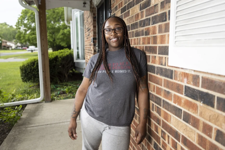 Nikka Ewing said she has applied to many jobs but has yet to be hired. In the meantime, she has been driving for Uber Eats to make ends meet. “I can’t keep living like this,” Ewing said.