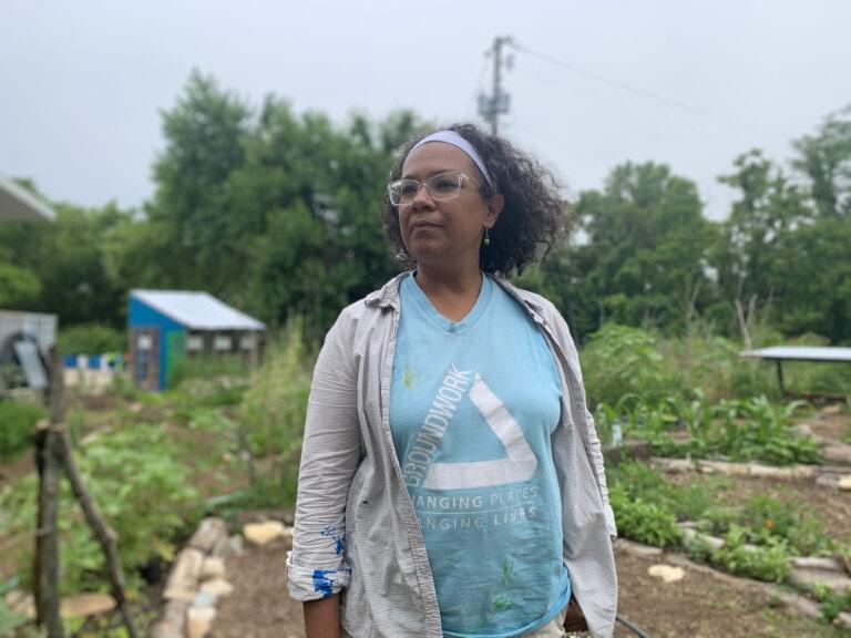 Phyllis Boyd, the executive director of Groundwork Indy, does not shy away from digging into the soil with her hands to teach the youth. She was a landscape architect and urban designer focused on sustainable design and planning.