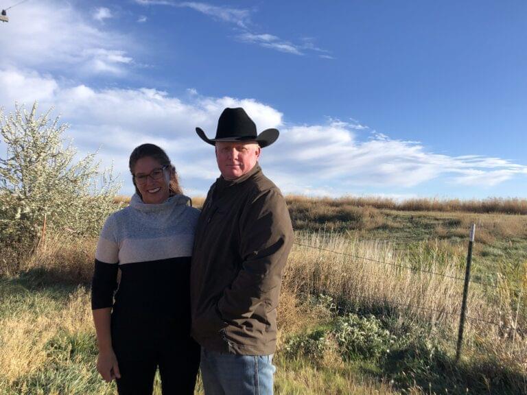 Rusty and Rachael Kemp stand in front of the potential site for Sustainable Beef plant. Rusty launched the project after Nebraska's governor encouraged him to take action to fix problems in the meat business.
