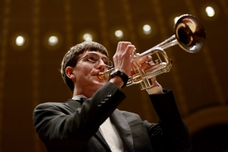 Trumpeter James Vaughen debuted as assistant principal trumpet with the Grant Park Orchestra in Chicago.