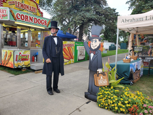 Abe Lincoln checks himself out at the 2022 Illinois State Fair in Springfield.