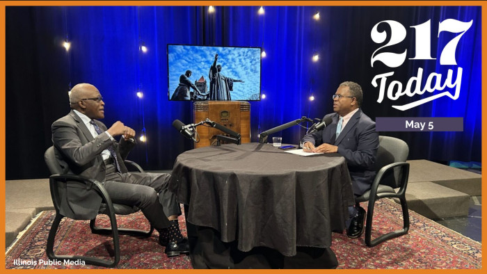 University of Illinois Urbana Champaign Chancellor Robert Jones talks with IPM's Reginald Hardwick on April 4, 2025.