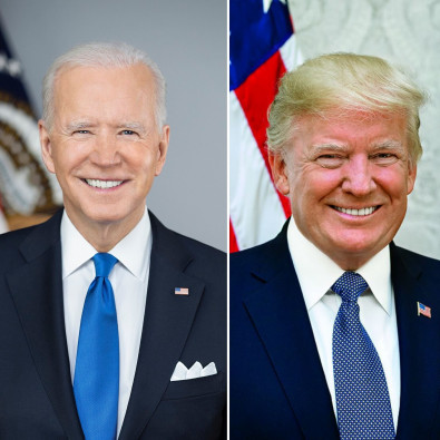 President Biden side-by-side with Former President Trump
