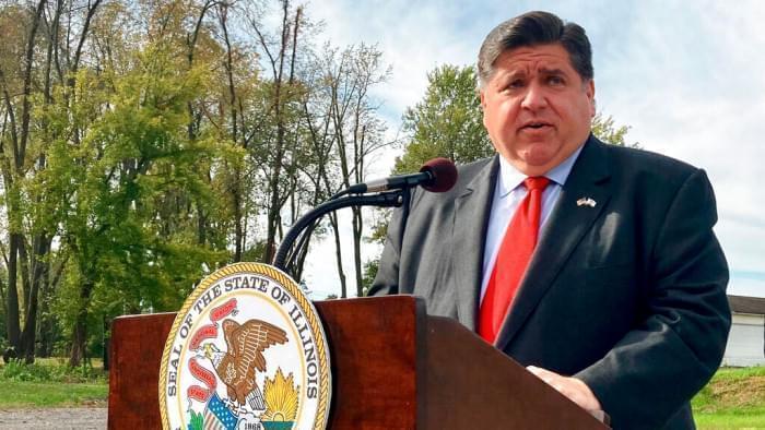 Illinois Gov. J.B. Pritzker announces a new round of COVID-19-related emergency housing assistance, Wednesday, Oct. 27, 2021, at Abundant Faith Christian Center in Springfield.