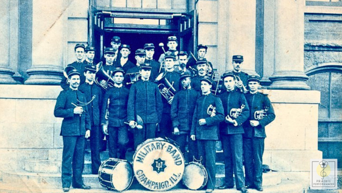 Members of the Champaign Illinois Military Band, 1904 to 1905.