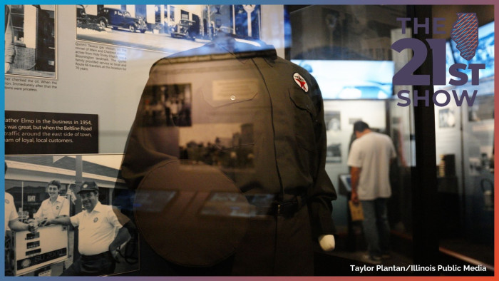 An exhibit showcasing local history at the McLean County Museum of History in Bloomington